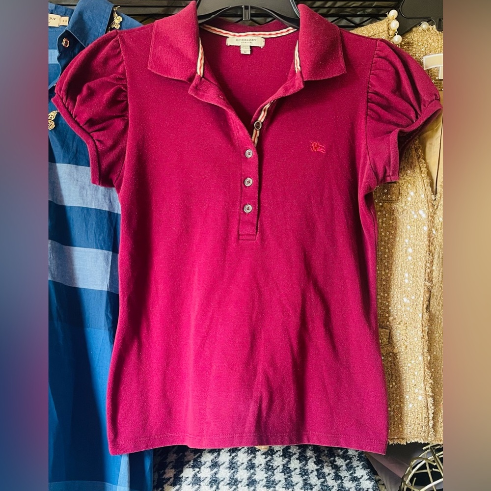 BURBERRY PUFFED SLEEVES CASUAL POLO SHIRT - Picture 2 of 6